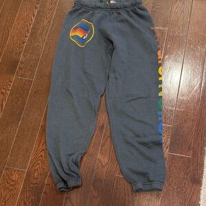 Aviator Nation Charcoal Sweatpants with Rainbow Accents XS
